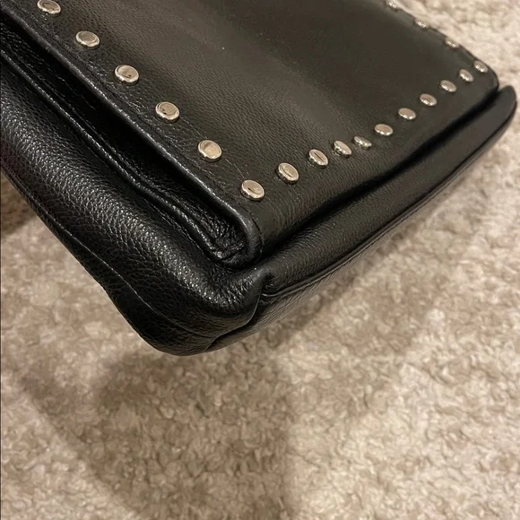 BRIGHTON PRETTY TOUGH BLACK STUDDED ROYCE SUPER ORGANIZERCROSSBODY HANDBAG